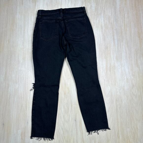 Abercrombie & Fitch The Skinny High Rise Edgy Distressed Ripped Black Jeans 28 - Picture 12 of 15